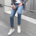 Straight denim pants