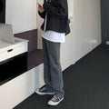 Straight wide denim pants
