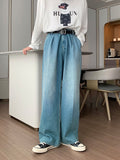 Straight denim pants