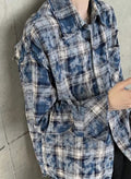 Check pattern contrast shirt