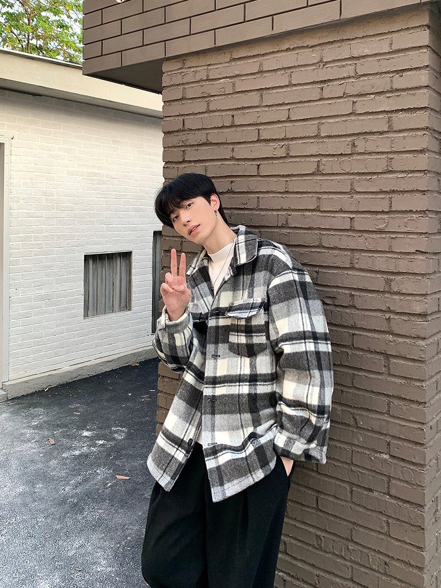 Check pattern shirt jacket