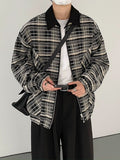 Check pattern zipper jacket