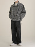 Check pattern zipper jacket
