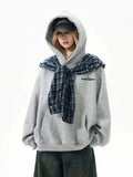 Checked hooded jacket