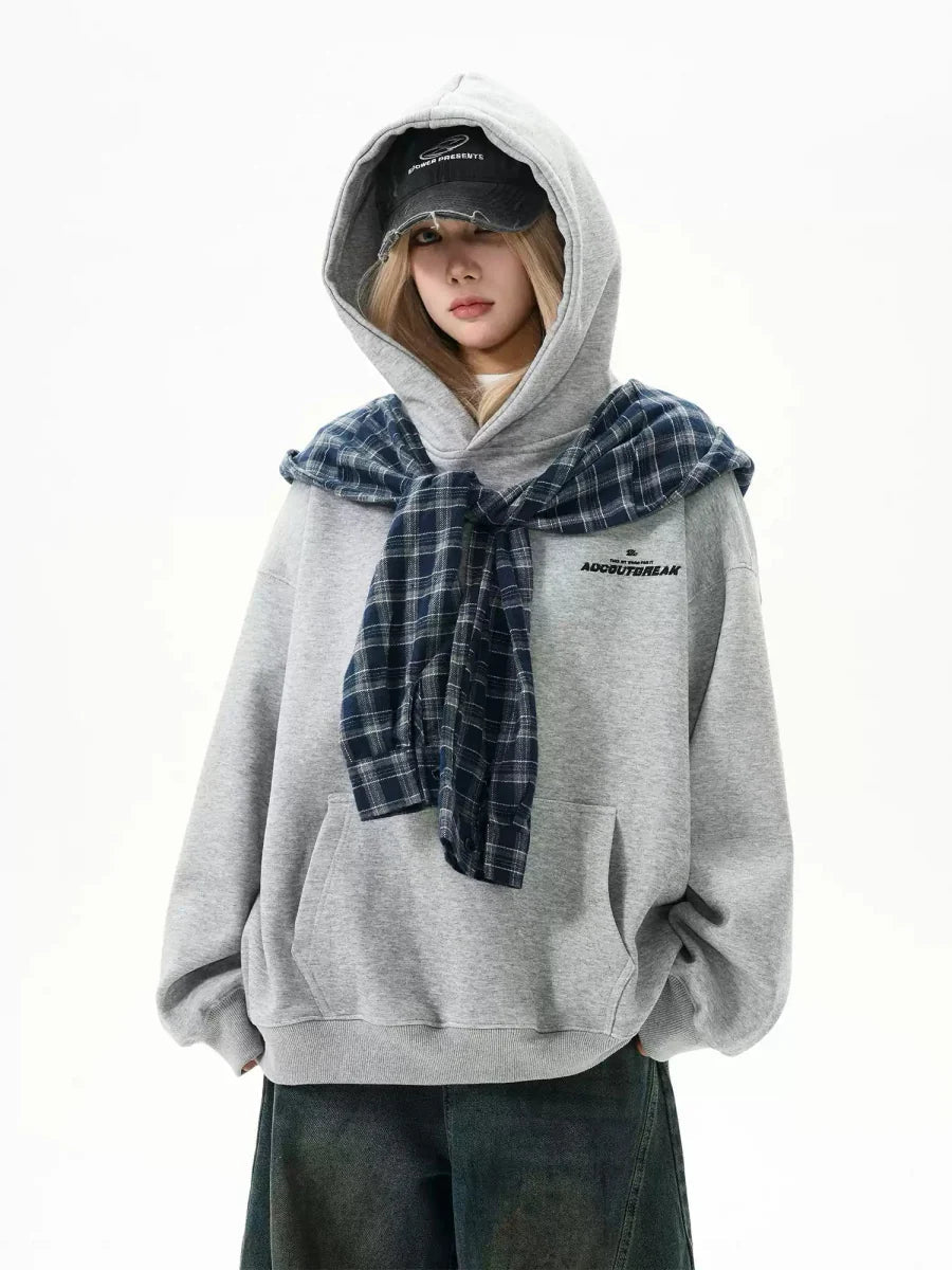Checked hooded jacket