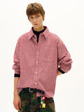 Checked long-sleeved shirt