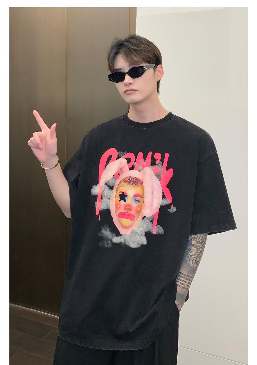 Clown print short sleeve T-shirt