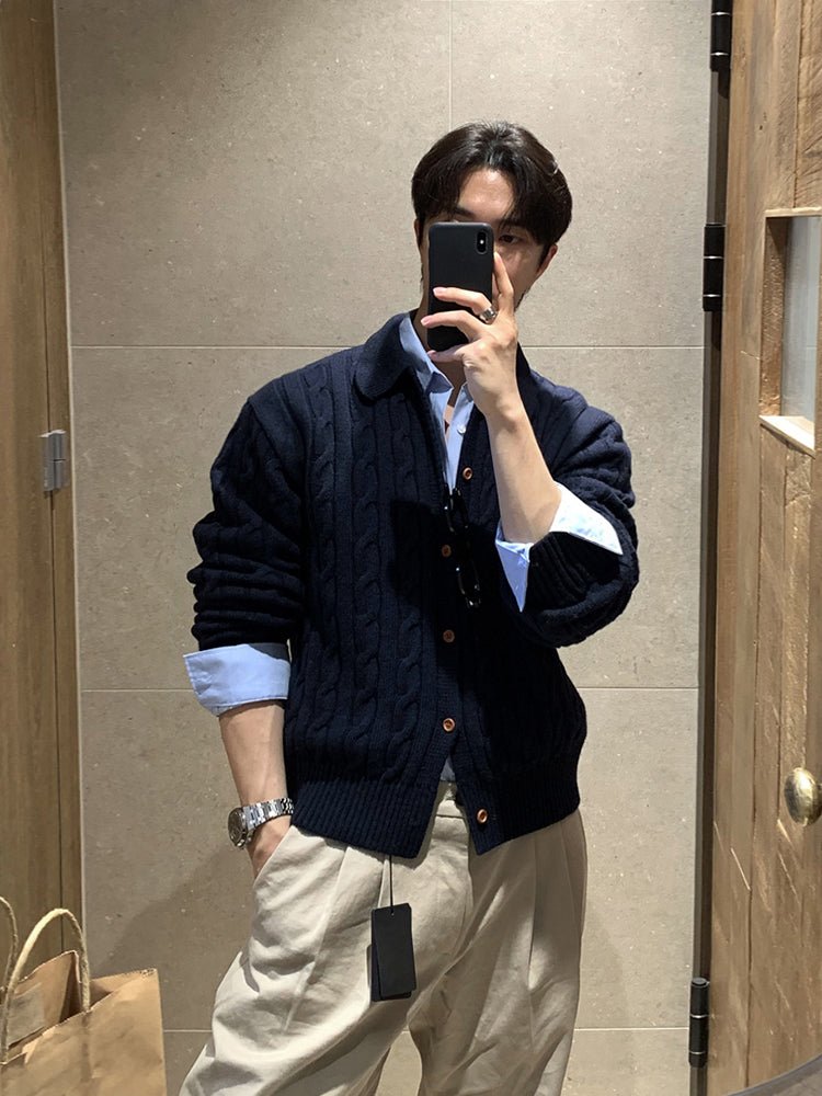 Collar knit jacket