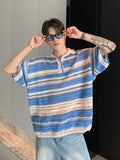 Color knit polo shirt