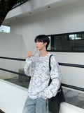 Contrast knit sweater