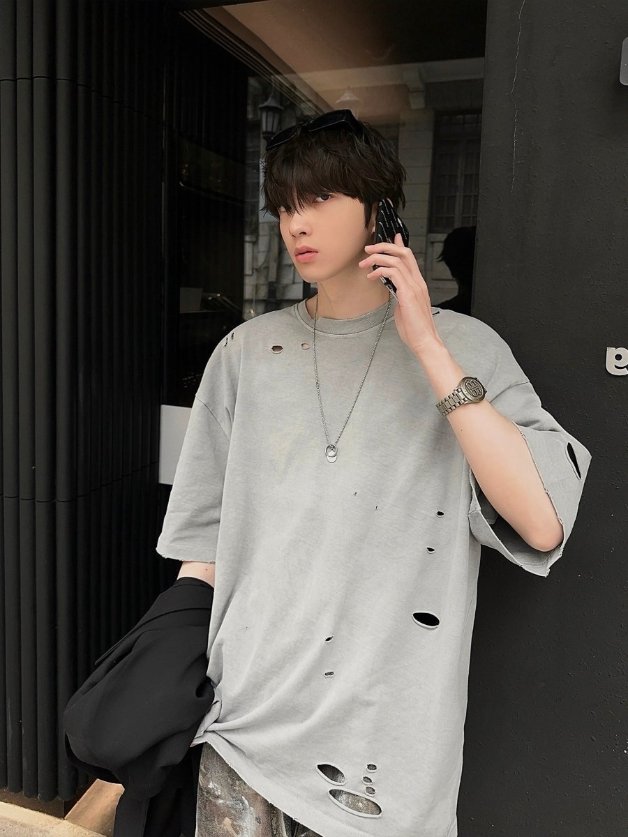 Distressed oversized T-shirt
