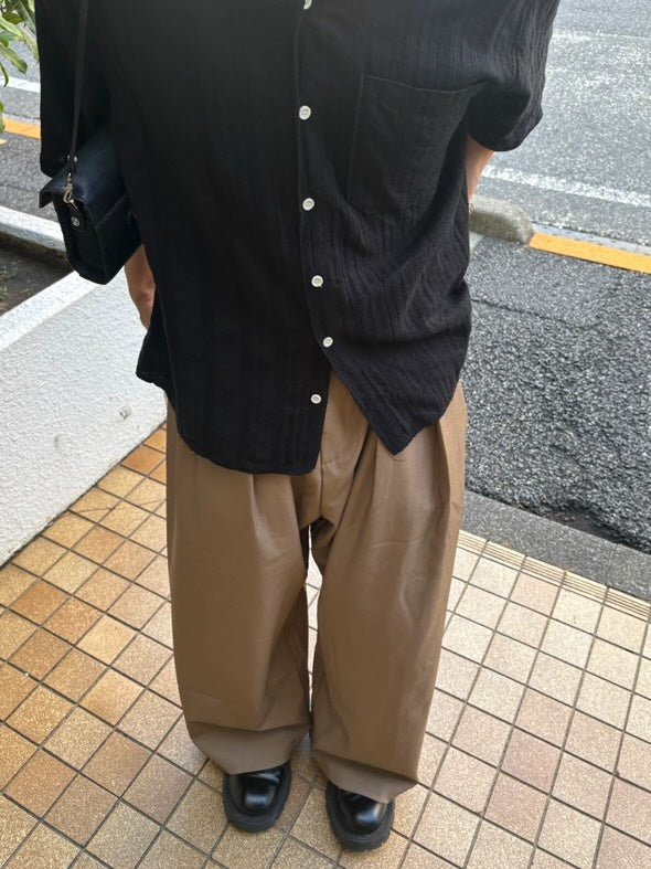 タック入りハイウエストパンツ EN007