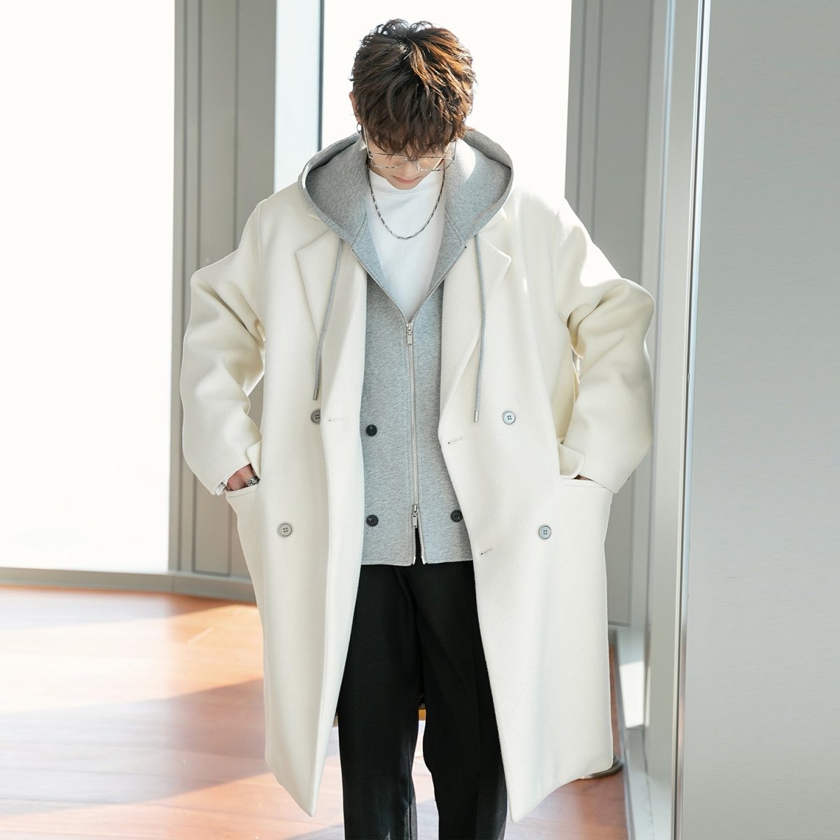 Fake Two Piece Long Coat