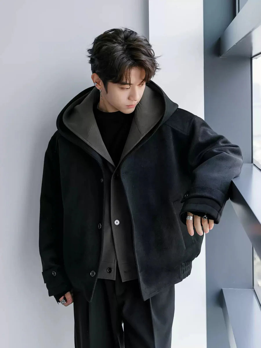 Fake two-piece thick jacket