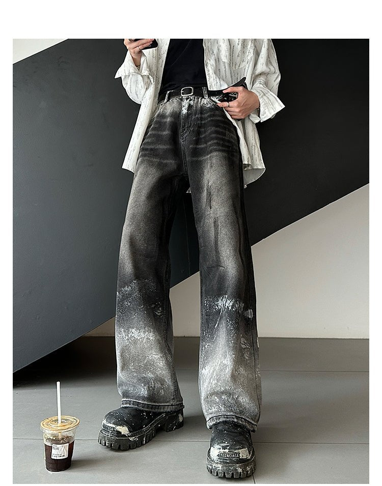 Gradient wash denim pants