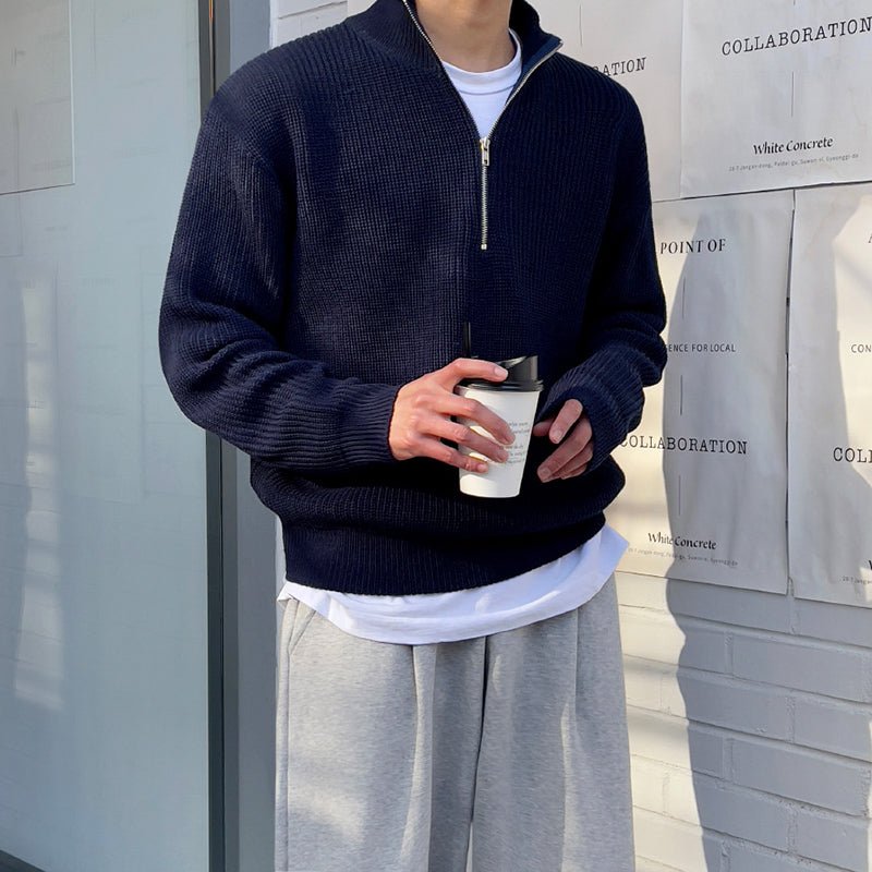 Half zip knit sweater