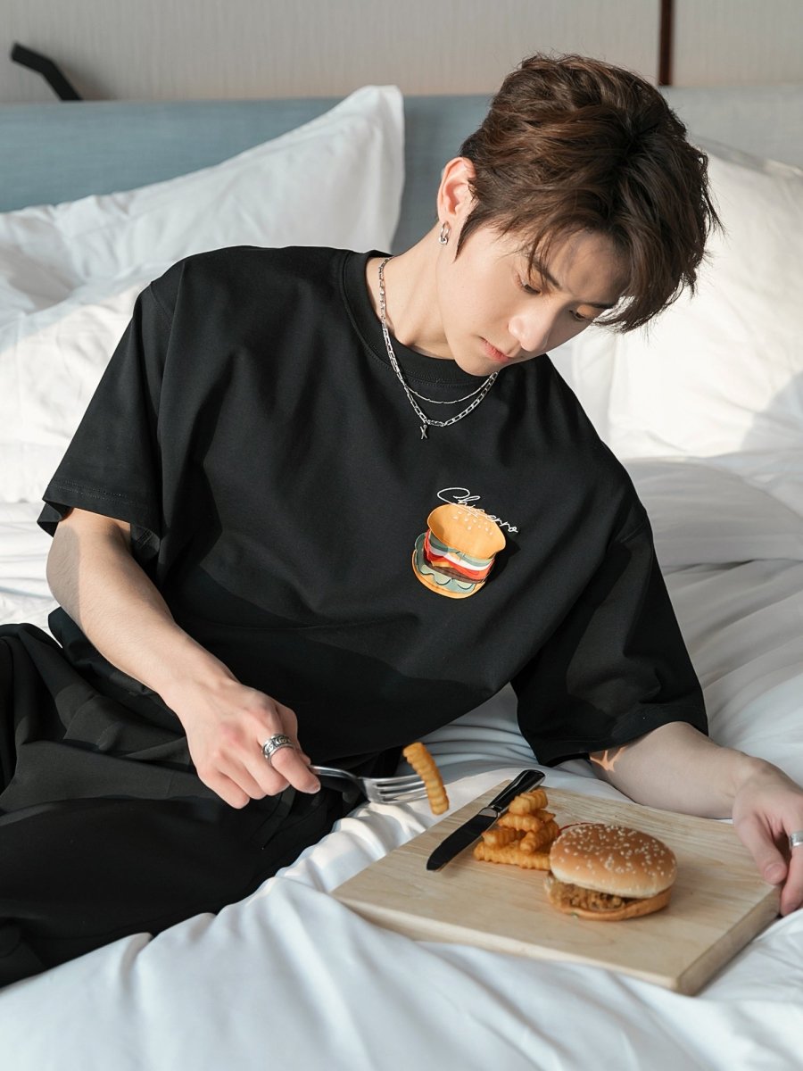Hamburger print T-shirt