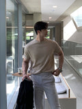 High gauge short sleeve knit T-shirt