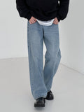 High waist straight jeans