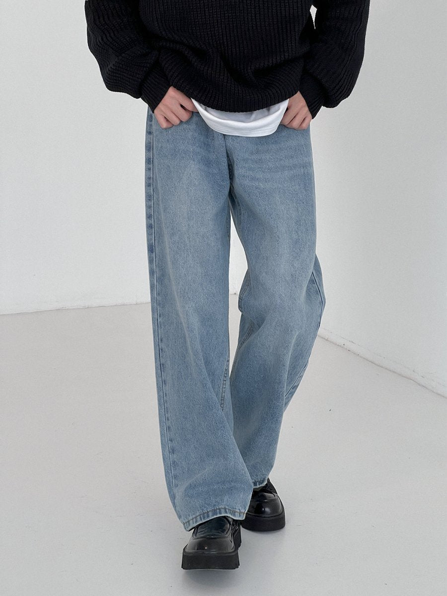High waist straight jeans