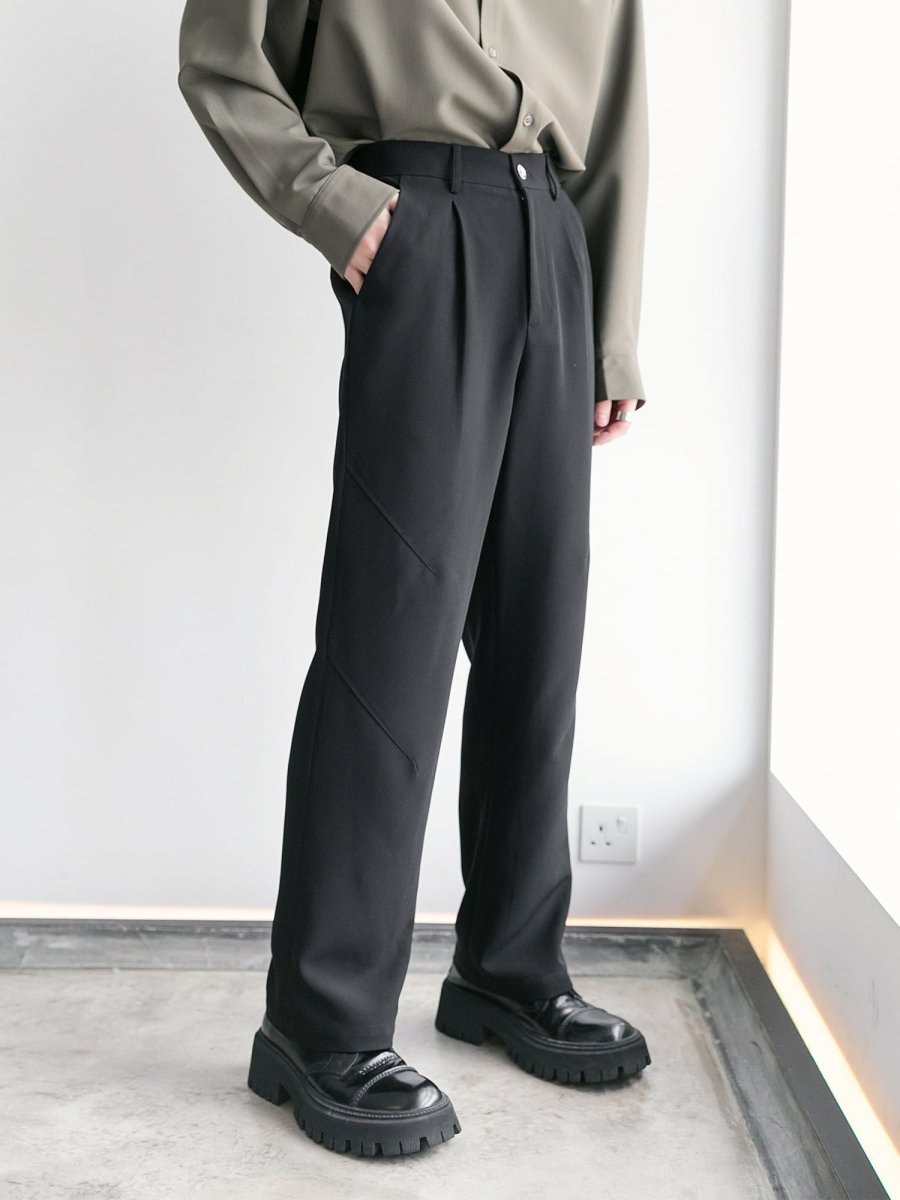High waist straight slacks