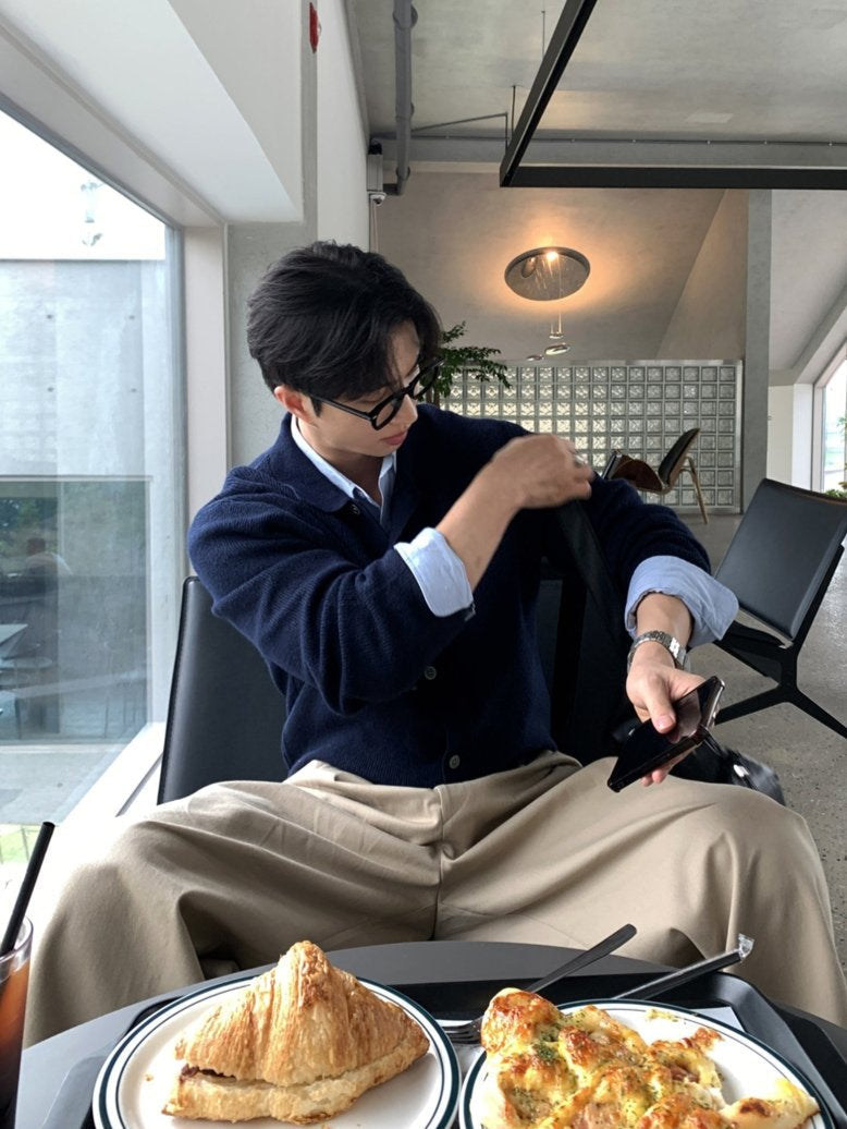 Knit polo cardigan