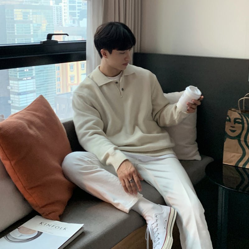 Knit polo sweater