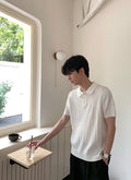 Lapel knit short sleeve T-shirt