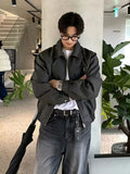 Leather coach jacket
