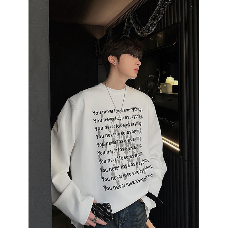 Letter print long T -shirt