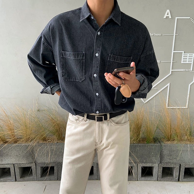 Long sleeve denim shirt