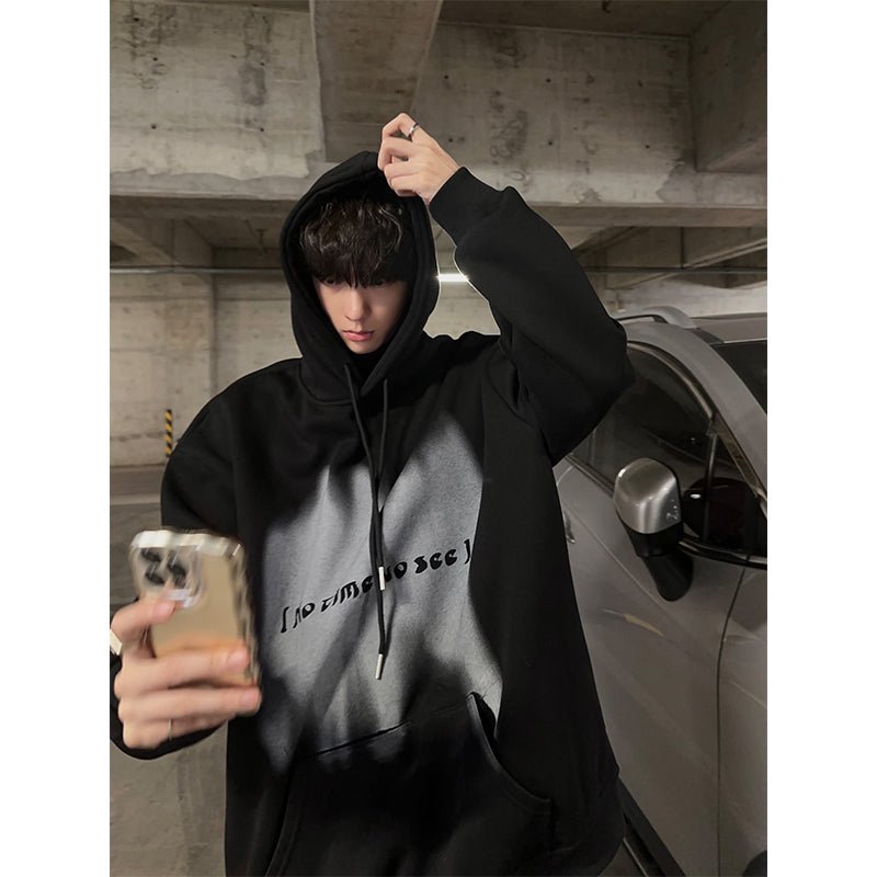 Long -sleeved print hoodie