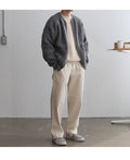 No collar zipper knit jacket