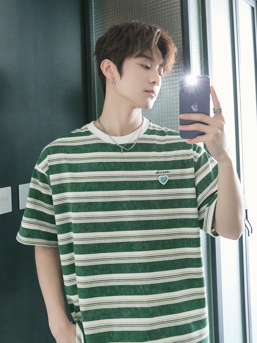 One point border T-shirt