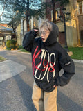 Over -size logo hoodie