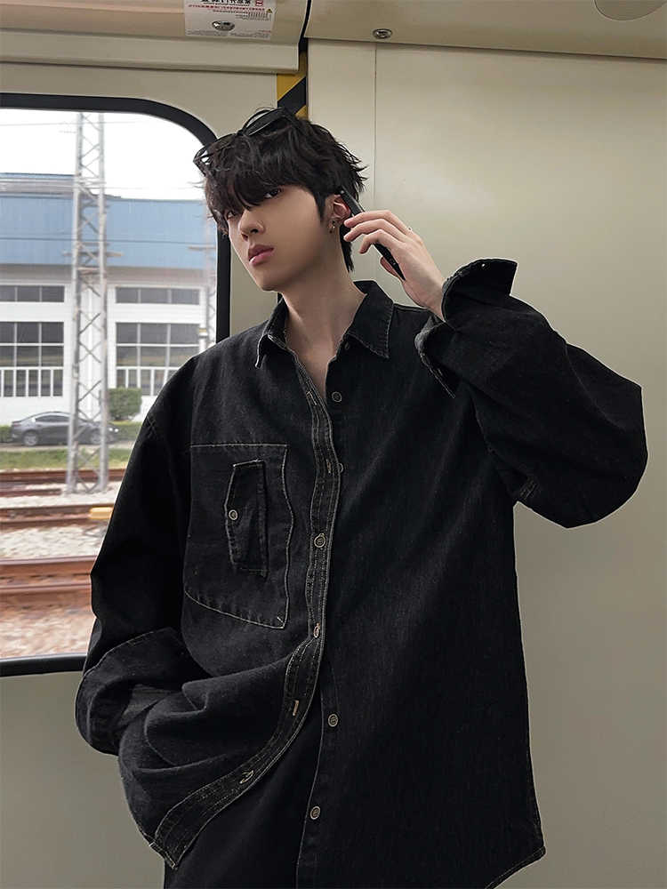 Plain denim shirt