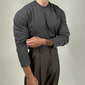 Plain long sleeve fitted T-shirt