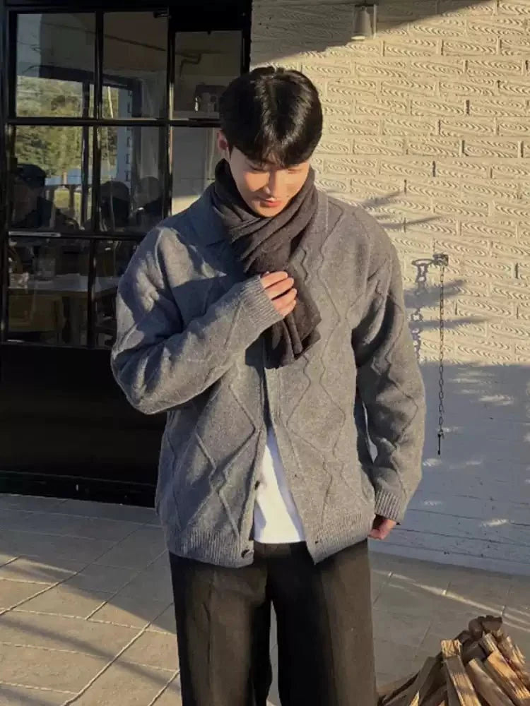 Polo knit cardigan