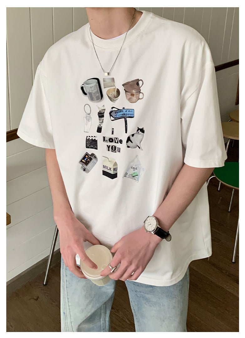 Print short sleeve T -shirt