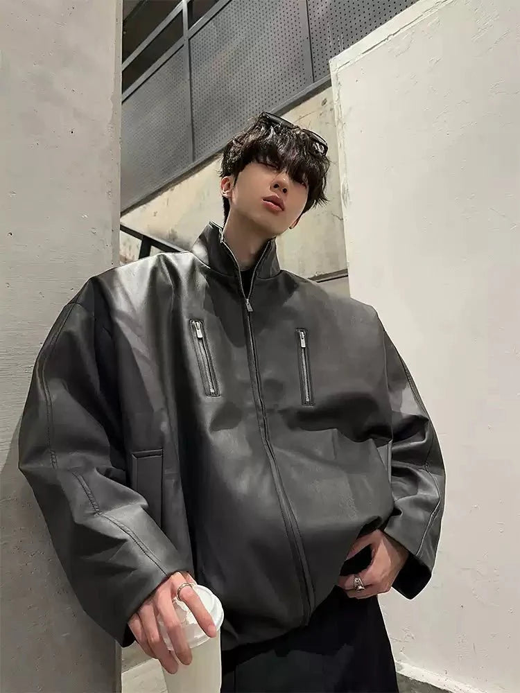 PU leather jacket