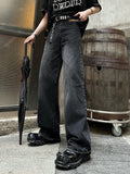 Retro wash denim pants