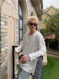 Round neck plain long sleeve T-shirt