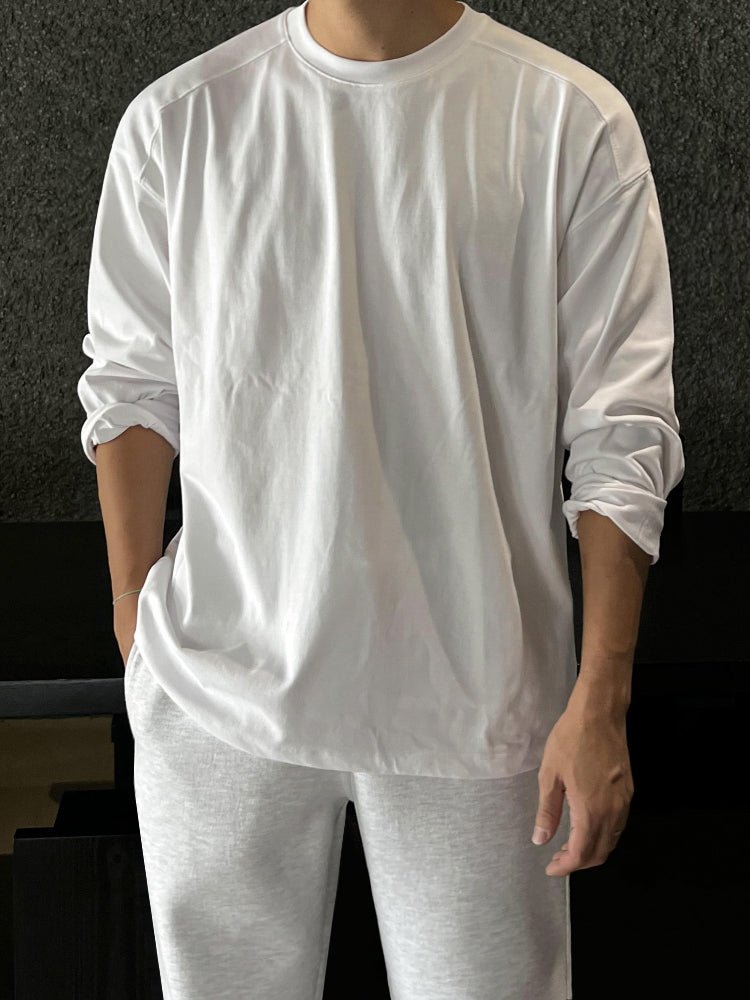 Round neck plain long T