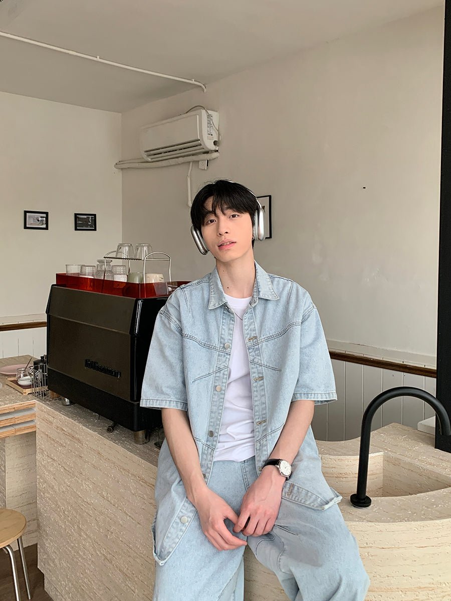 Short sleeve denim setup