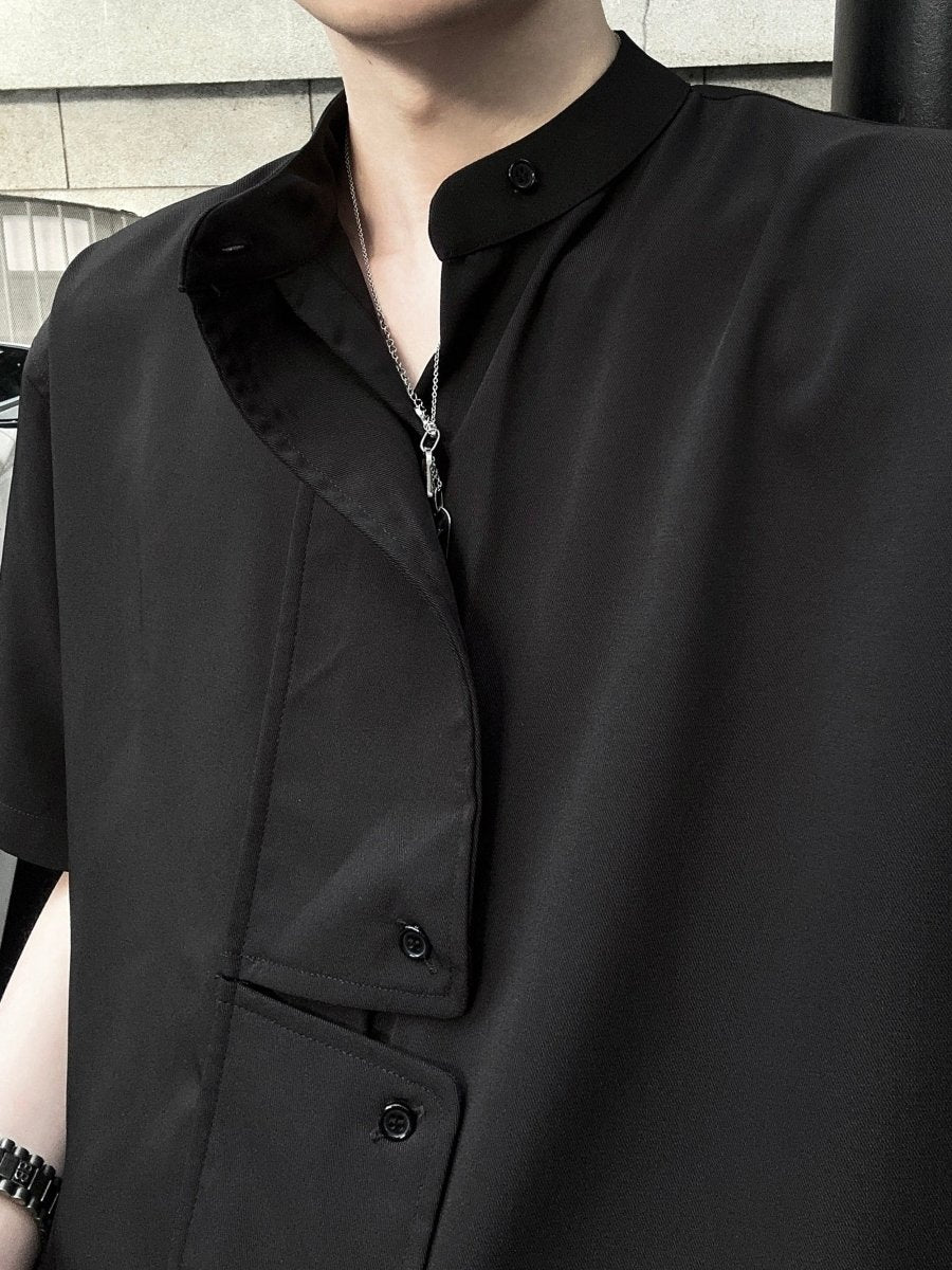 Short sleeve stand collar shirt
