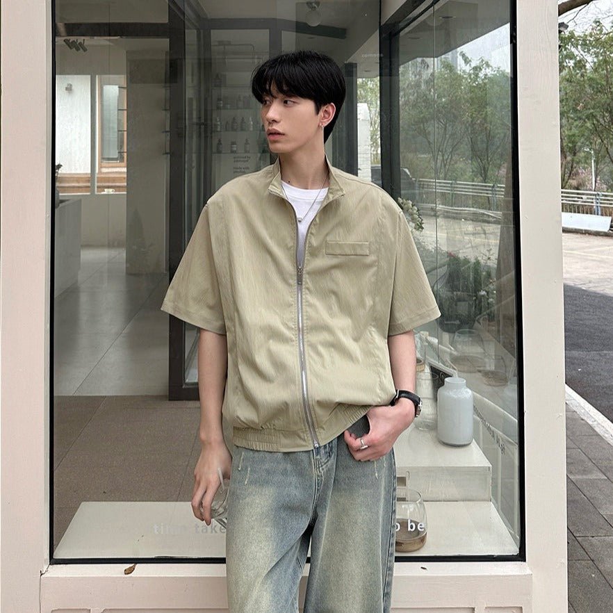 Short sleeve zipper jacket