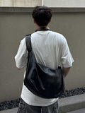 Soft leather large capacity shoulder bag
