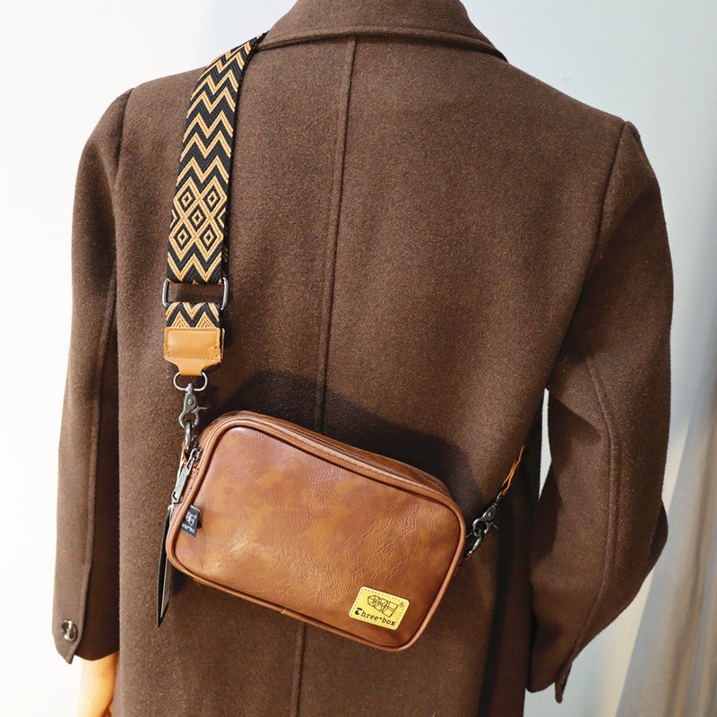 Square leather shoulder bag