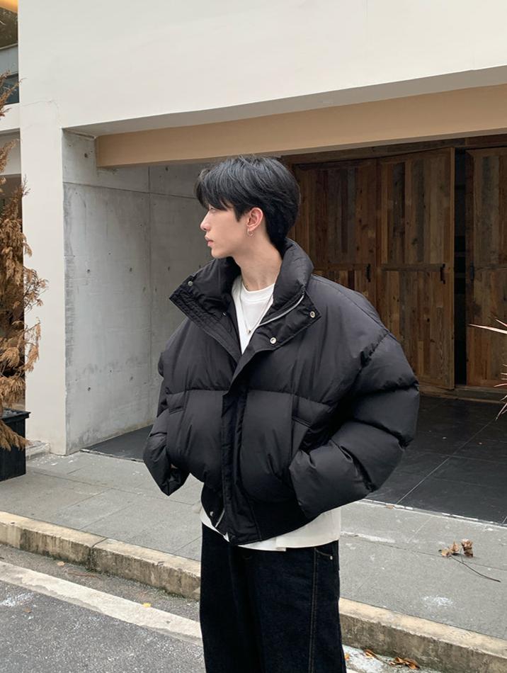 Stand collar short length down jacket