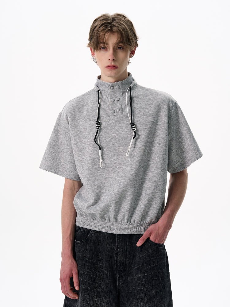 Stand Collar Tee / スタンドカラー Tシャツ メンズ 半袖 無地 きれいめ ベーシック